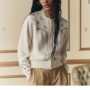 THE GREAT. Studded Cardigan